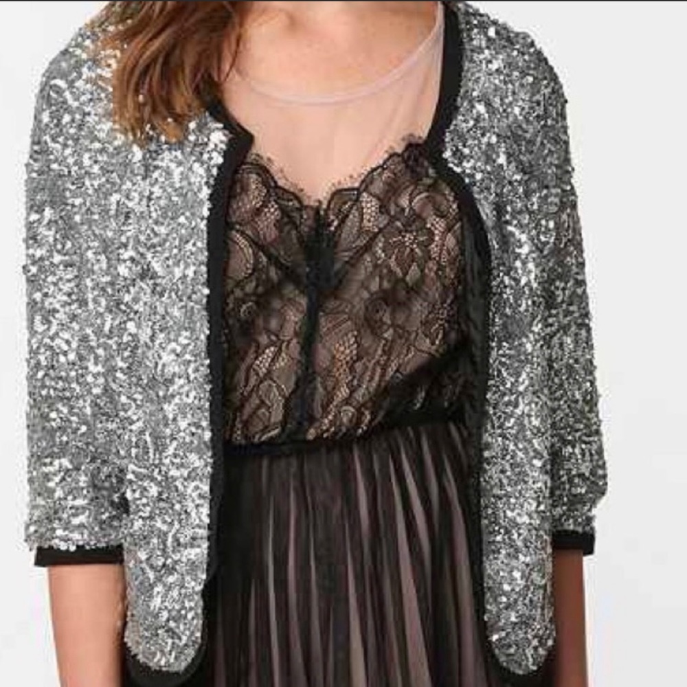 Cropped sequin jacket